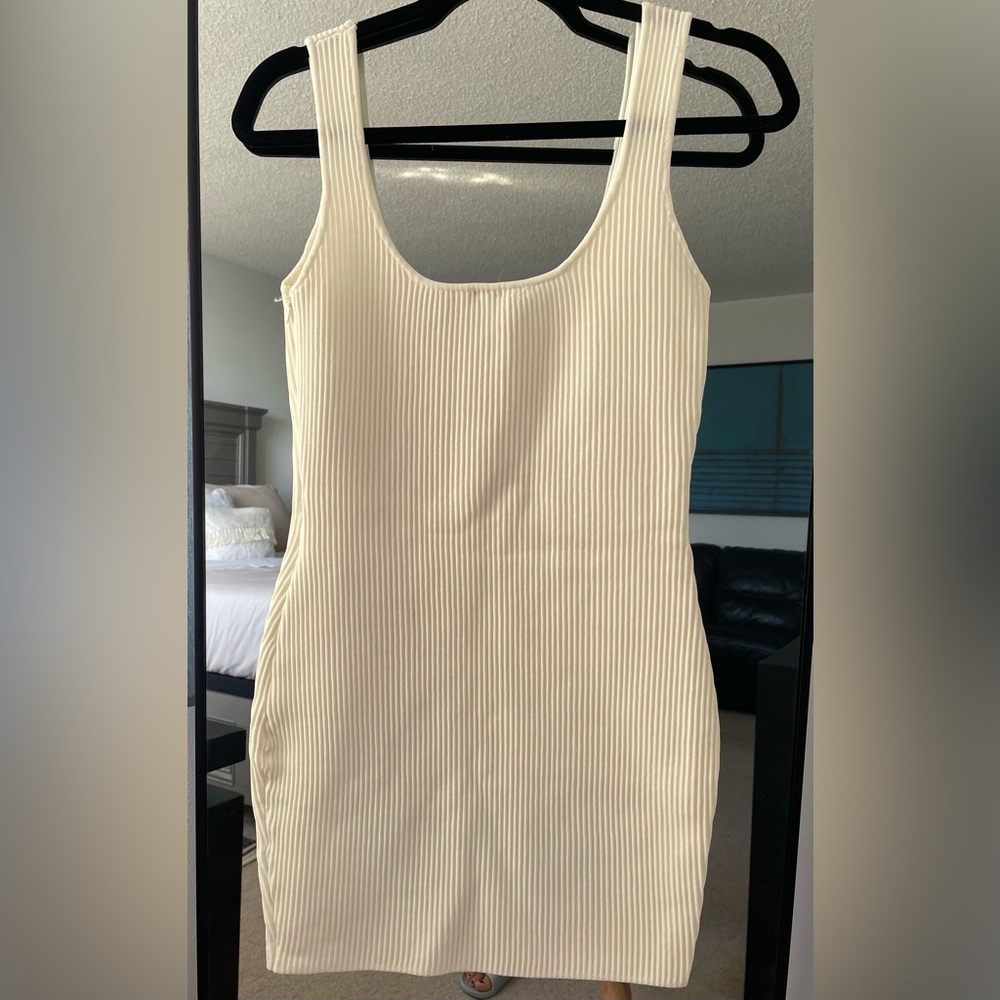 Princess Polly Cream Ribbed Mini Dress - Picture 4 of 4